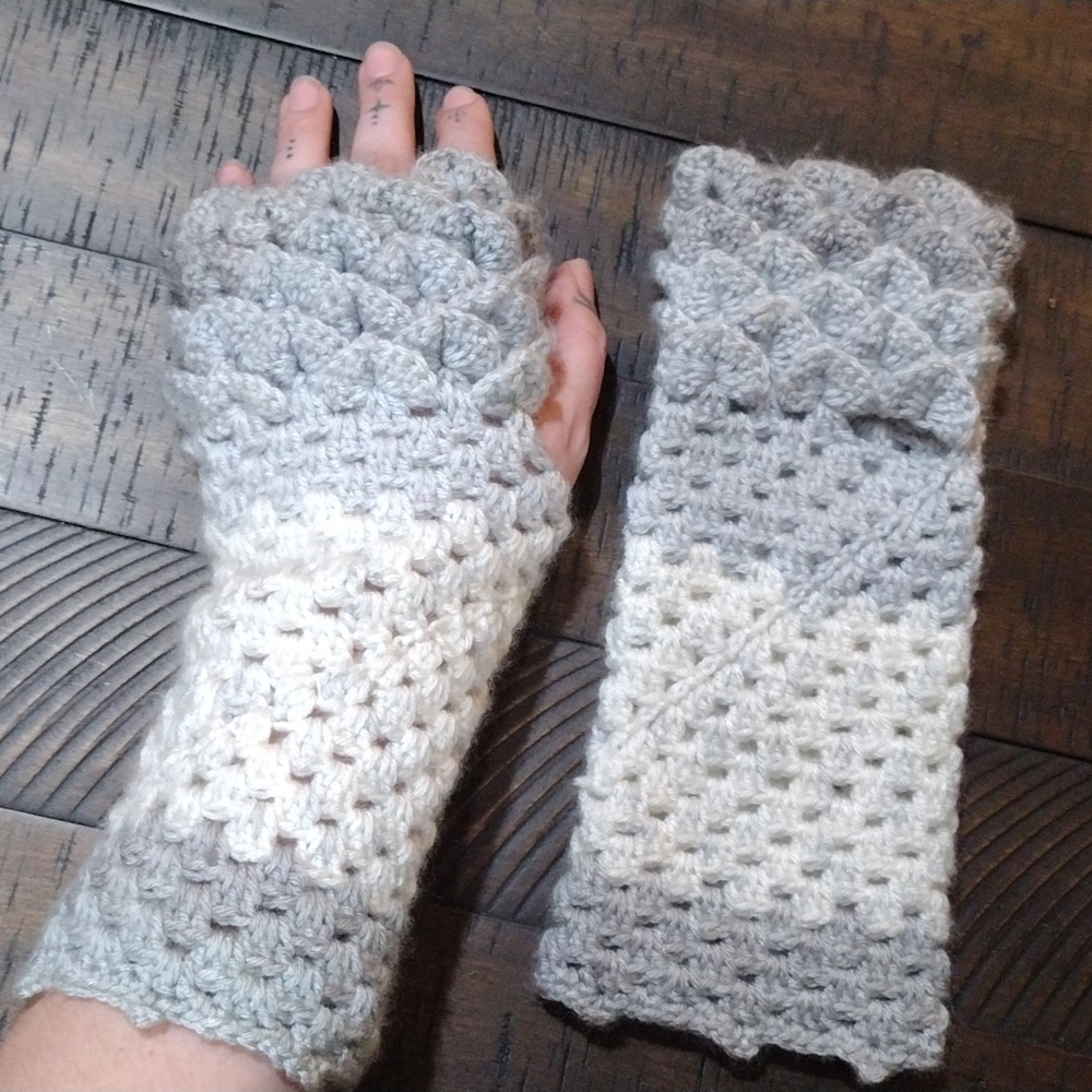 Handmade Crochet Dragon Scale Gloves
